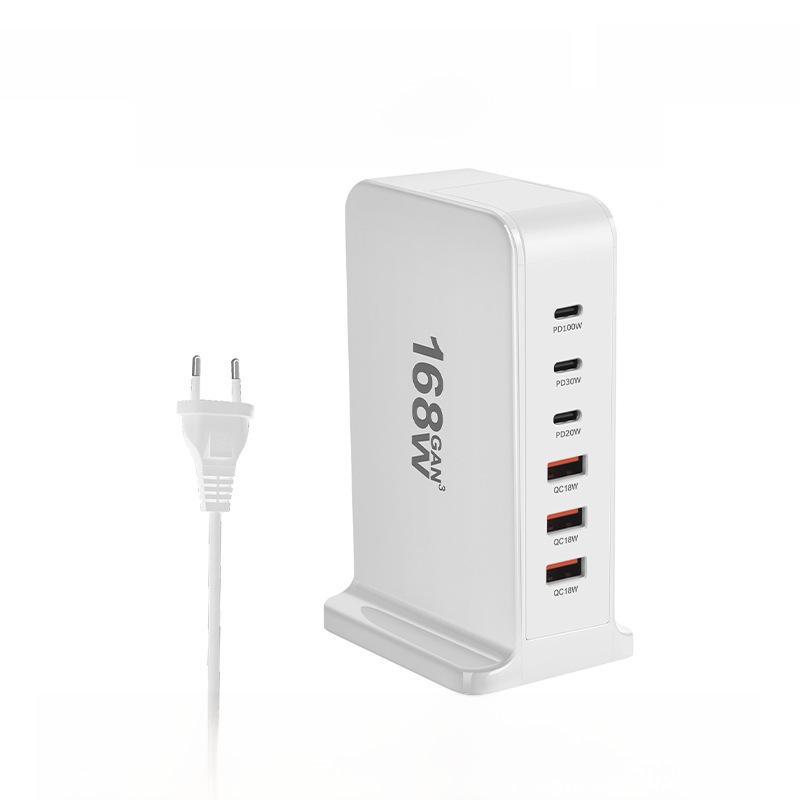 Многопортовое зарядное устройство USB GaN мощностью 268 Вт: Мощная настольная зарядная станция для мобильных телефонов и ноутбуков.