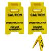 1Pc/2Pcs Caution Overstimulated Desk Sign, Funny Desktop Humor Mini Warning, Office Decor Gag Gift