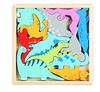 Cute Wooden Dinosaur Puzzle with Tyrannosaurus, Pteranodon, and More, Perfect As a Gift