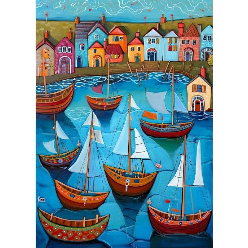 Винтажный Парусник Парусный Пейзаж Постер Печать на Холсте Винтажный Океан Парусник Настенное Искусство Картина Домашний Декор Комнаты Cuadros