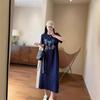 T-shirt Dress Women's Short-sleeved Long Style Summer Loose and Casual Knee-length Size