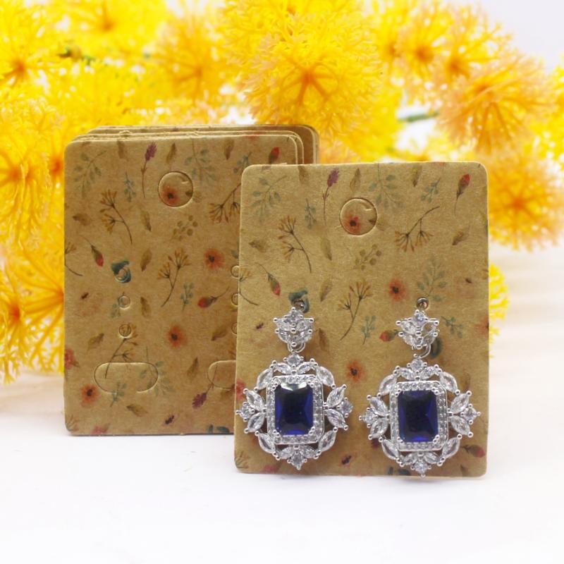 100 шт. Новая крафт-бумага для сережек 5x4 см Упаковочная карта для украшений ручной работы