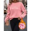 Winter New Printed Women's Round Neck Sweatshirt, European and American Casual Style Versatile Long Sleeved Top