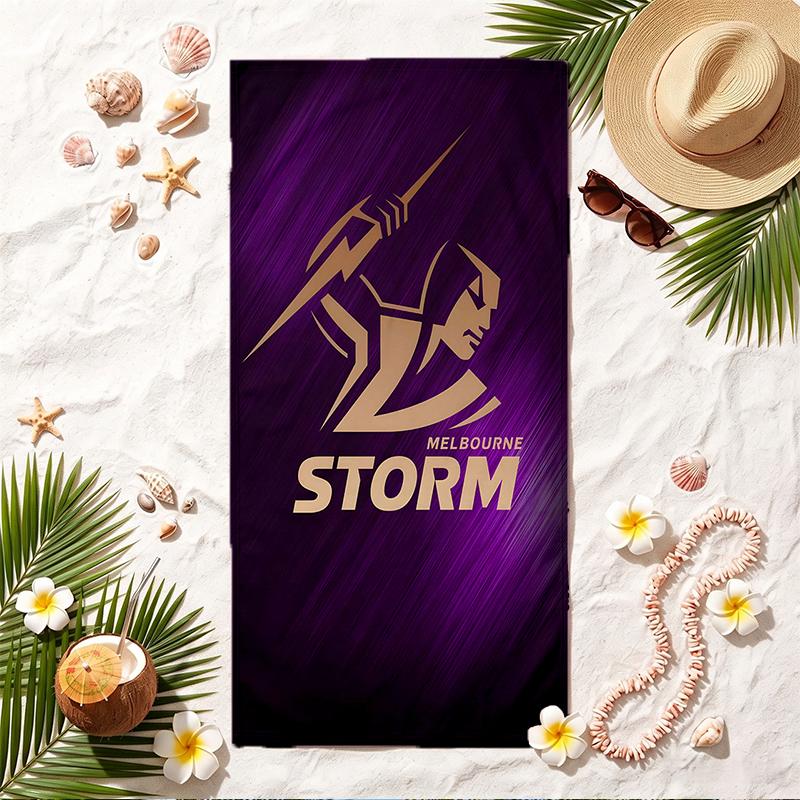 Melbourne Storm Soft Beach Towel Stylish Beach Pool Towel for Summer Seaside Vacation Travel