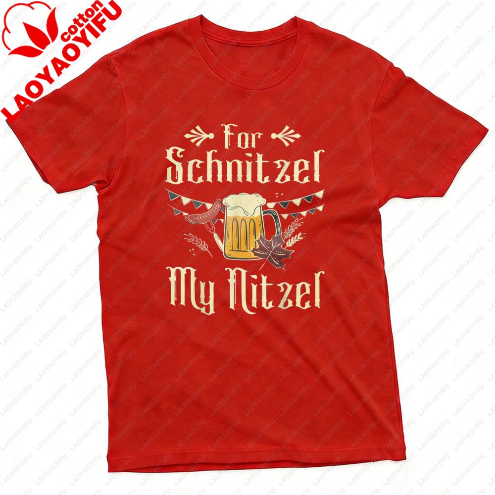 For Schnitzel My Nitzel Beer Mug Sausage Oktoberfest Unisex TShirt Cotton Summer Short Sleeve Casual Fashion Top Gift Party Wear