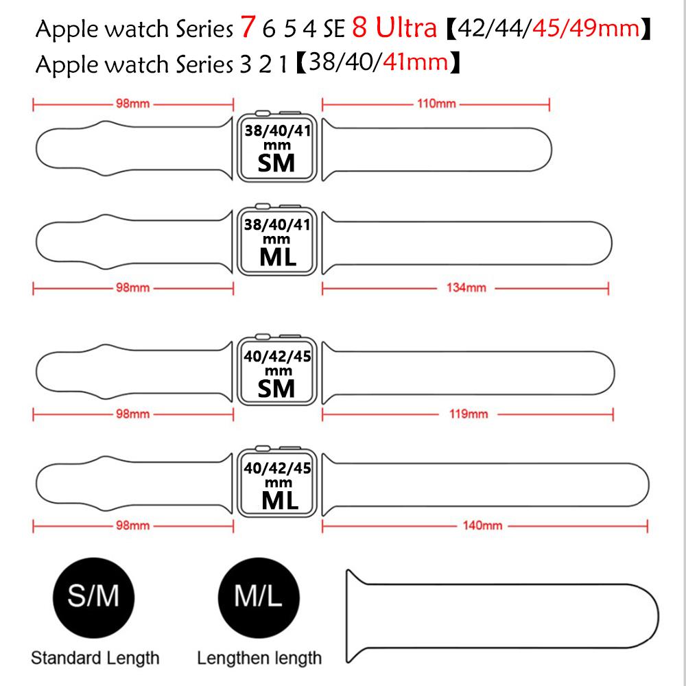 Силиконовый ремешок для Apple Watch Band 49 мм, 45 мм, 44 мм, 42 мм, 41 мм, 40 мм, 38 мм, ремешок для часов, браслет, ремешок iWatch Series 8, 7, 6, 5, 4, 3 SE, ремешок