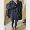 Women's Loose Fit Black Knitted Cardigan Jacket - Early Spring 2024 Lazy Style