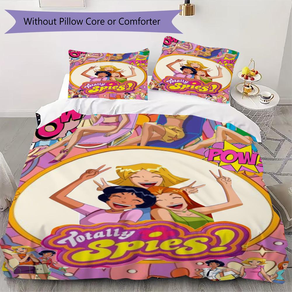 Totally Spies Pattern Bedding,Quilt Set Quilt Cover Pillowcase Home Birthday Gift (1*duvet cover+2*pillowcase,without core)ZSJT0917299