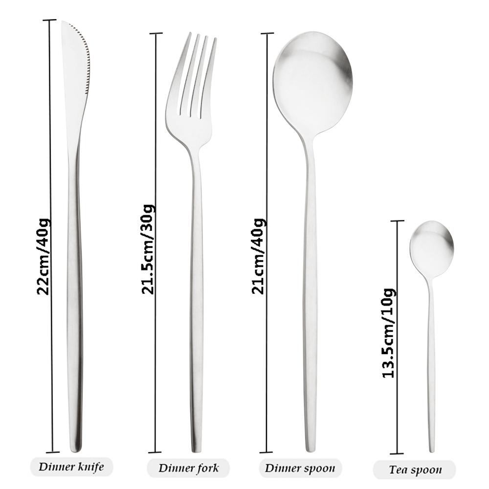 16 шт. матовый набор столовой посуды, серебряная посуда из нержавеющей стали, домашняя ложка, вилка, нож, столовое серебро, западные столовые приборы