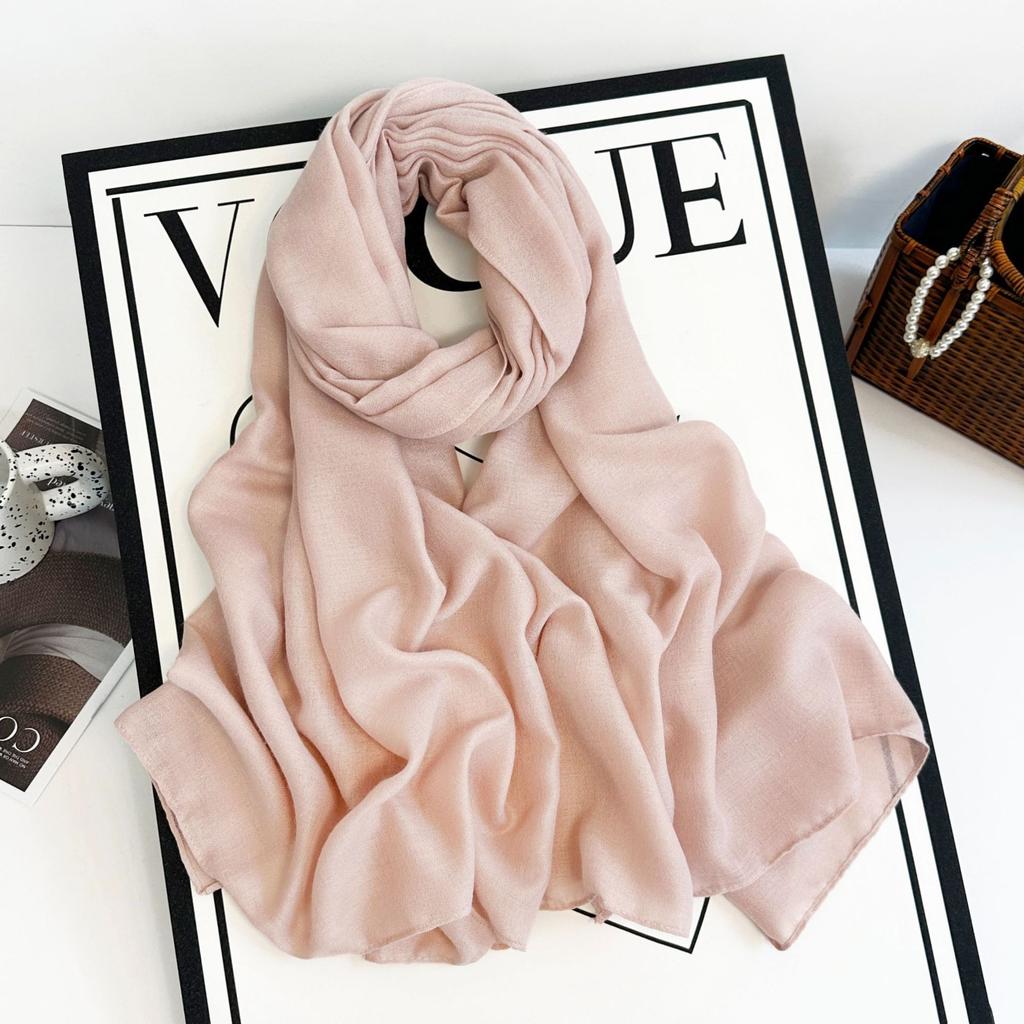 Cotton And Linen Scarf Women'S Yarn Scarf Solid Color Scarf Summer Sun Protection Breathable Shawl Retro Rough Edge Silk Scarf