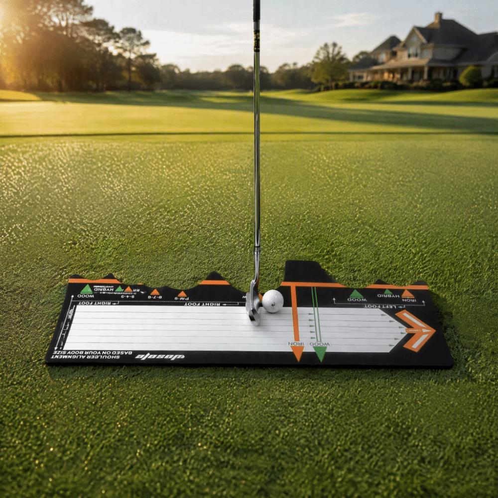 Black‑white Main Body Golf Training Mat Diatom Mud Surface Golf Swing Mat  Indoor Golf Practice