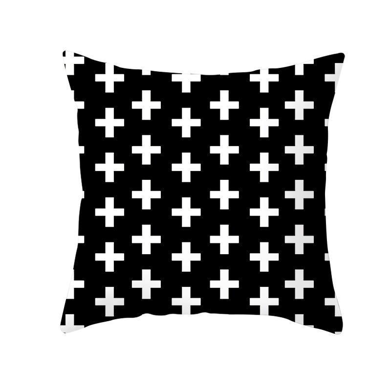 Простой черно-белый плед с геометрическим волнистым узором, чехол для подушки для дома, гостиной, дивана, декоративная подушка, наволочка