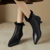 Обувь женская 2024 модные женские ботильоны лаконичные современные ботинки женские швейные с острым носком тонкие каблуки молния сзади теплая обувь женская