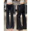 Flip Waist Slightly Pulled Pants Women's Summer Low Waist Spice Girl Slim Flared Pants Drape Horseshoe Pants Spring and Autumn Sweatpants