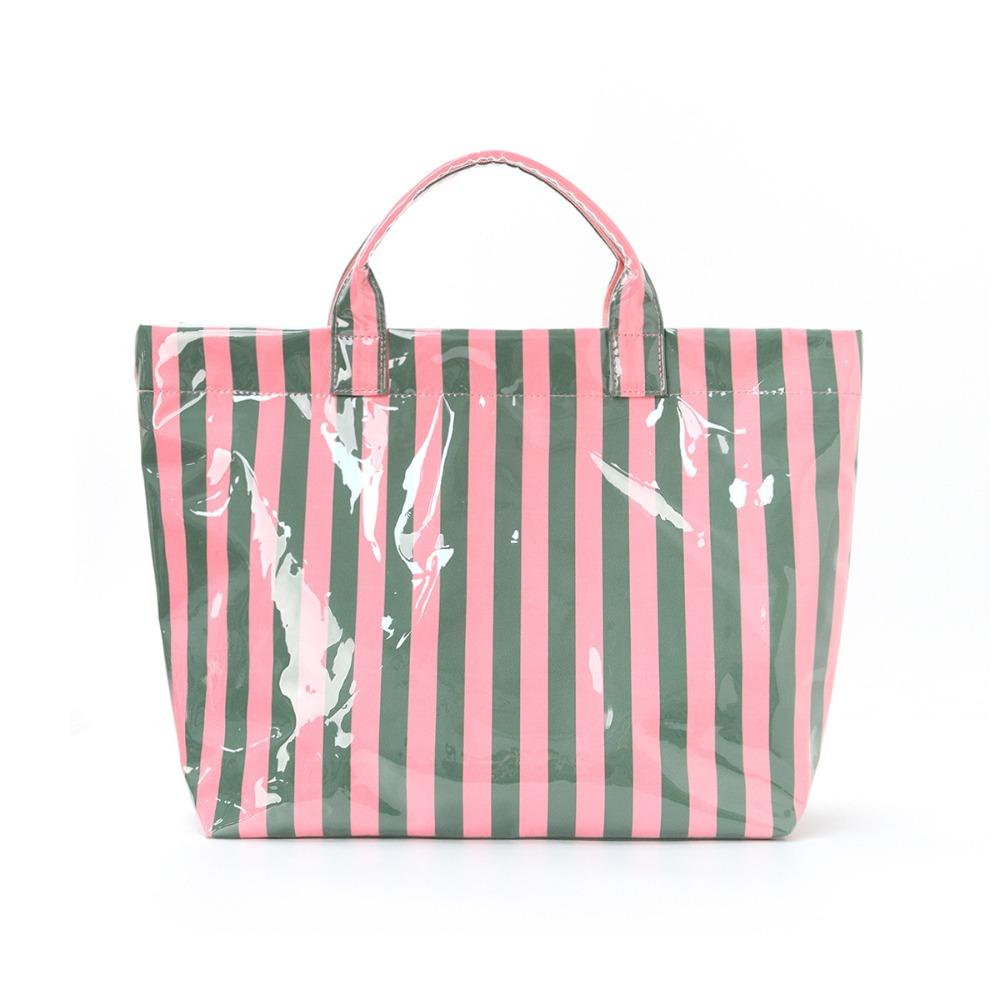 Polyester Travel Handbag Large Capacity Foldable Hand Luggage Shoulder Bag Striped Design Clothes Organizer Cabin Under The Seat