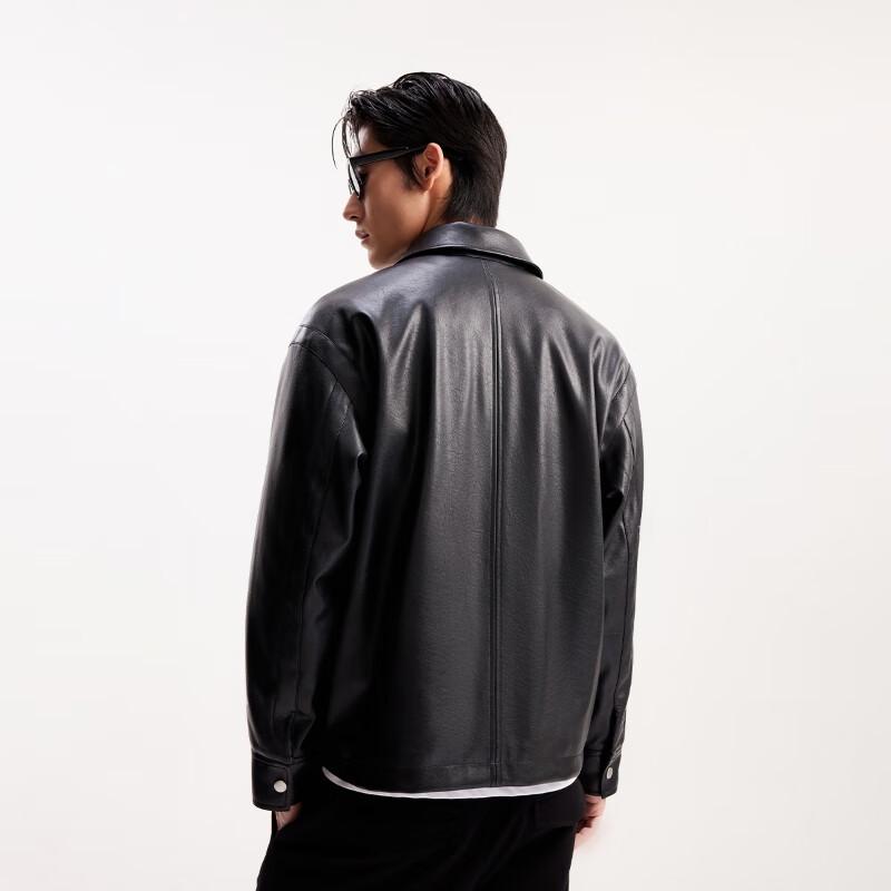 Jack&Jones Мужская стеганая куртка с воротником-стойкой из текстурированной искусственной кожи, осень 2025