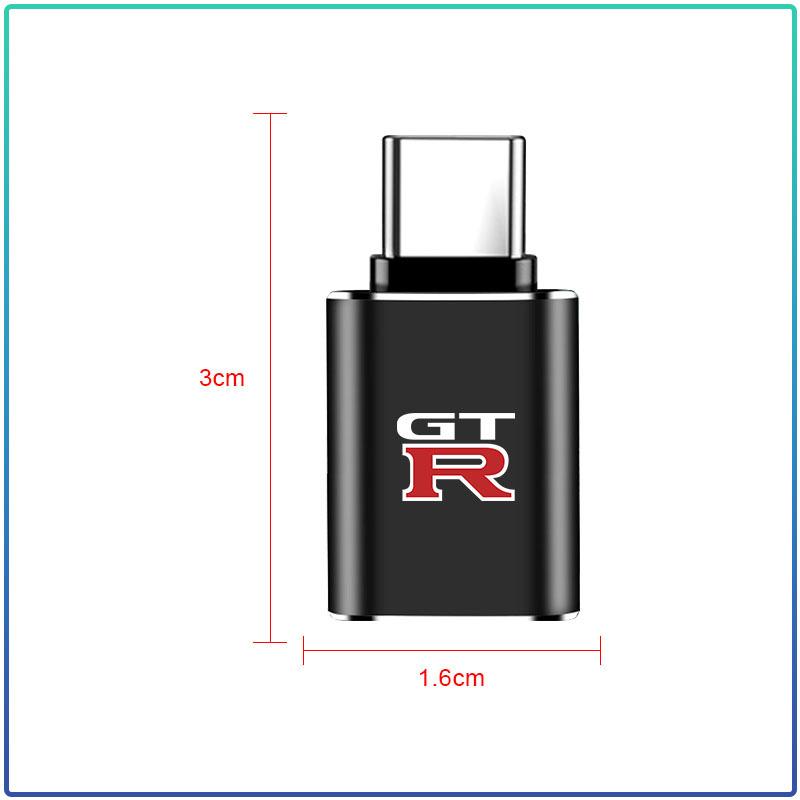 Автомобильный мини-конвертер-адаптер Type-C на USB 3.0 для зарядки для Nismo Nissan Almera Tiida Juke Teana Qashqai 350Z 370Z GTR