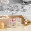 3-Tier Clear Acrylic Drawer Storage Box Durable Desktop Organizer for Home Vanity Desk Stationery Storage