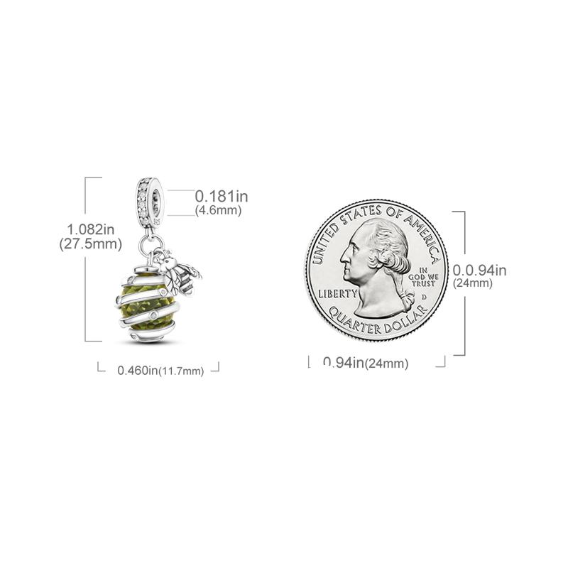 Стерлингового серебра 925 пробы, светящиеся в темноте подвески-светлячки, подвеска в виде животного, подходит для оригинального браслета, подвески, ювелирные изделия для женщин