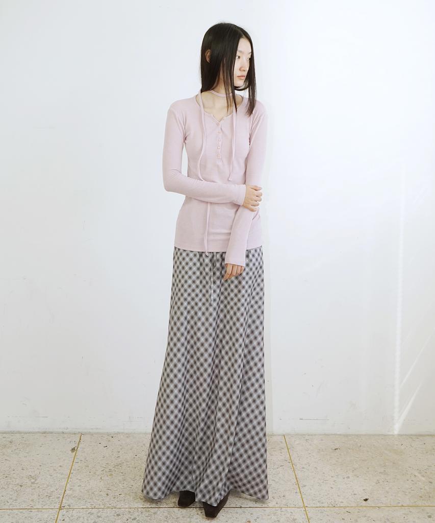 PROVO Button Henley Neck T-Shirt / Pink