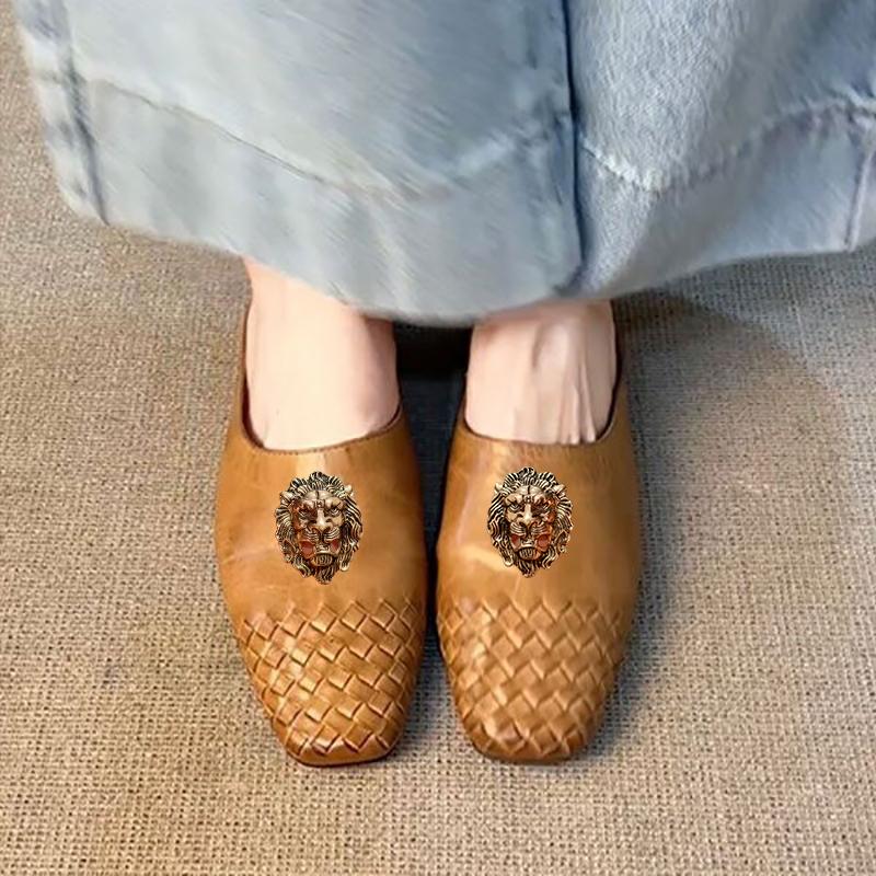 Овечья шкура версия французской ретро плетеной повязки на голову полутапочки модная и ленивая женщина можно носить на улице одной ногой