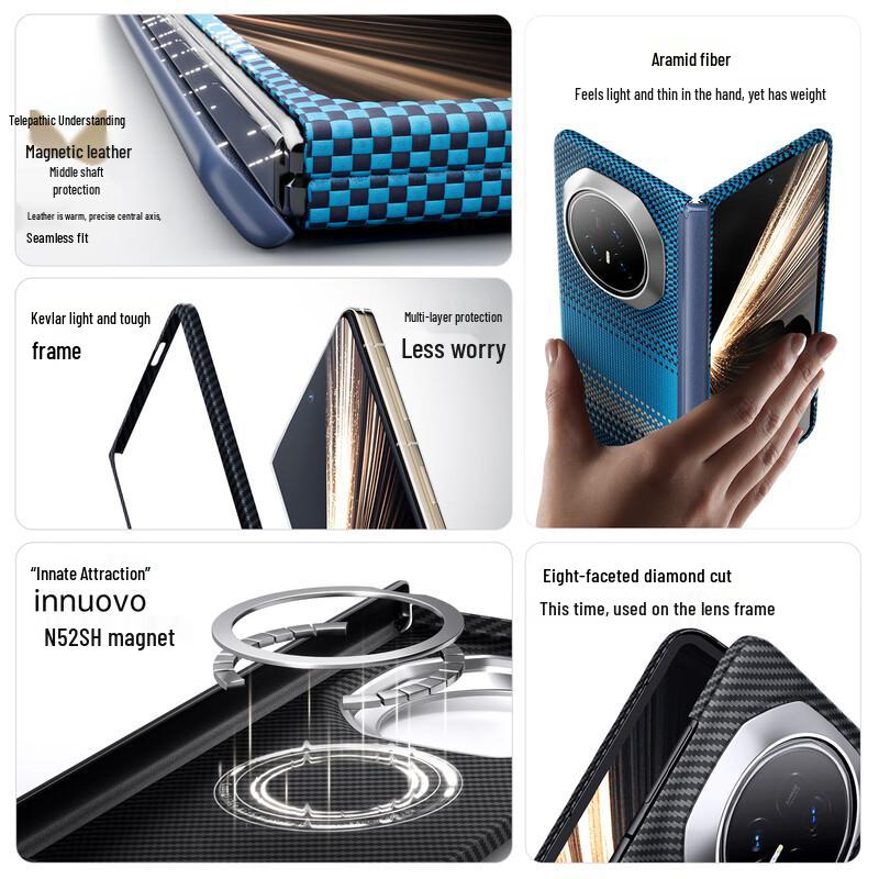 Чехол CangHua из арамидного волокна с магнитной фиксацией и полной защитой для Honor Magic V5