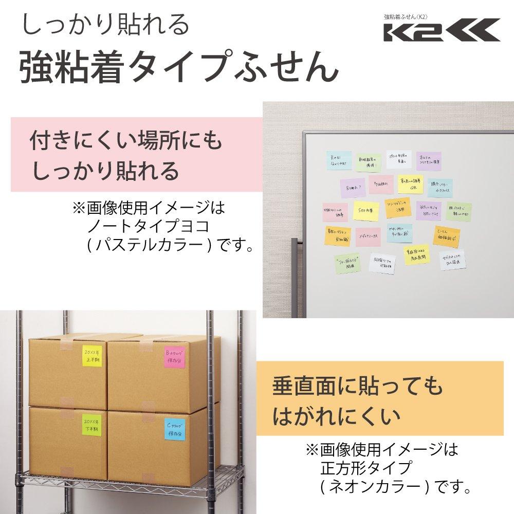 KOKUYO Sticky Strong 50мм x Неон 90 листов x 50 7 цветов, Клейкий, K2, 15мм, Цветной, Рулоны, Цвета, K2ME-KN5015X50