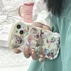 Ins Diy 3d Blingbling Crystal Relif Мультфильм Собака Ретро Кот Этикетка Чехол Для Iphone 13 14 Pro Max 12 11 Promax Imd Волнистый Чехол Для Телефона