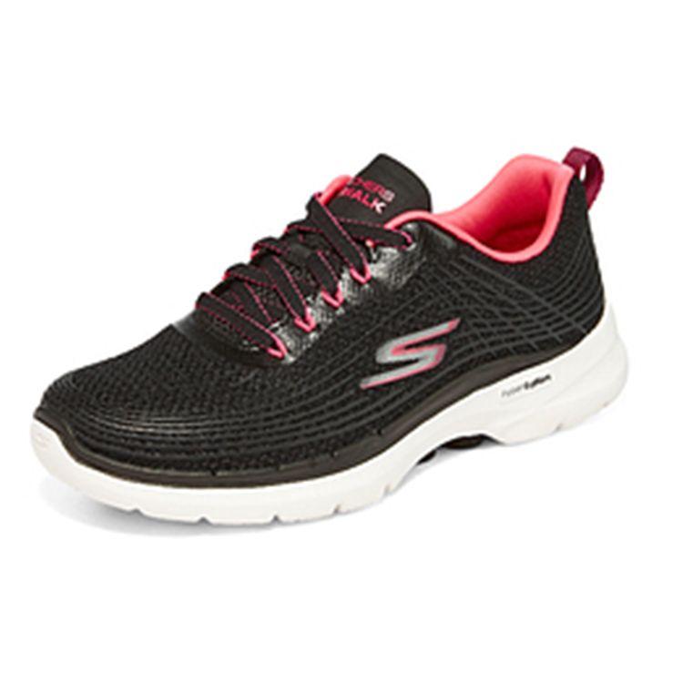 Skechers Go Walk 6 Сетчатая ткань ТПУ Удобные Универсальные Низкие Повседневные Кроссовки Женские Черный 124554-BKHP
