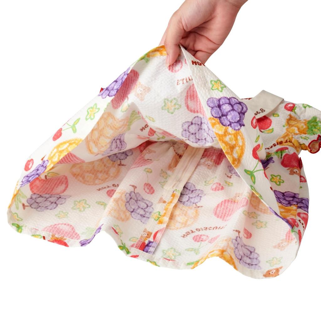 Платье с коротким рукавом для мальчиков и девочек, детская одежда, цвет слоновой кости, 120 см [MIKIHOUSE BISCUITS], детская 72-1901-141