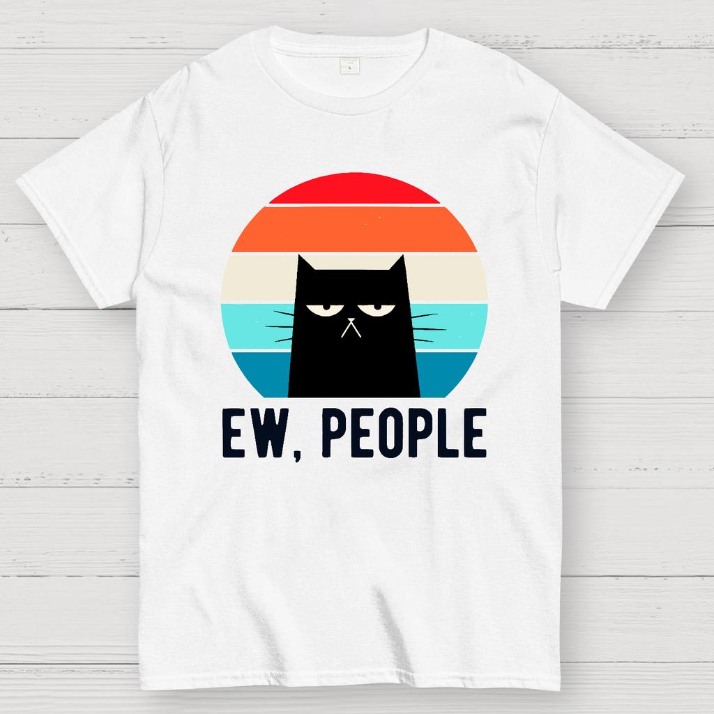Ew People Funny Cat Cotton Summer Casual Cool Loose T-Shirt