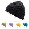 New Solid-color Chunky-knit Beanie versatile Cold-weather Hat Cross-border E-commerce Keeping Women Warm Winter;
