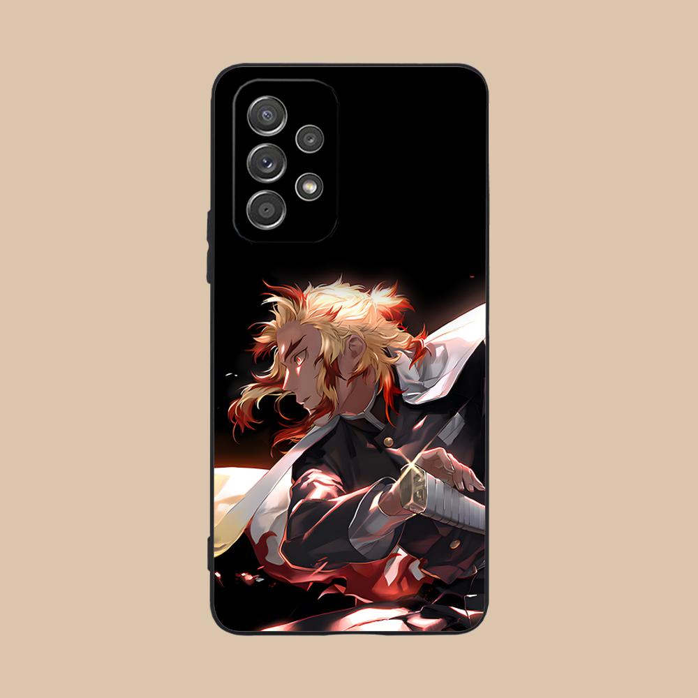 Чехол для телефона Demon Slayer Rengoku для Samsung Galaxy A73 72 71 70 56 55 54 53 52 36 35 34 23 16 15 5G Цветная печать Чехол Роскошный