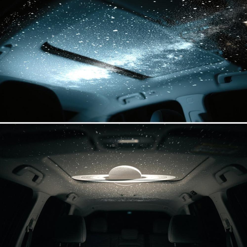 USB Star Projector Light for Car and Bedroom, HD Galaxy Night Sky Projection Lamp with Romantic Atmosphere, LED USB Powered (White)