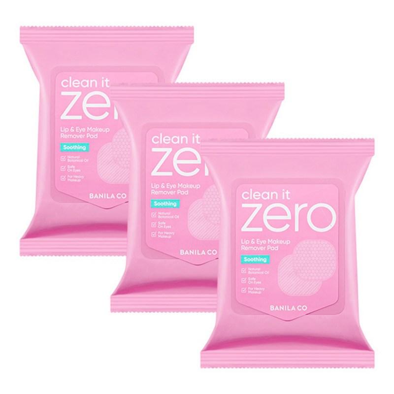 Banila Co Clean It Zero Soothing Lip & Eye Remover Pads 30p, 30 pcs, 3 pcs