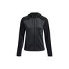 Color Block Hooded Casual Sports Jacket Women Jacket Black 1375127-001