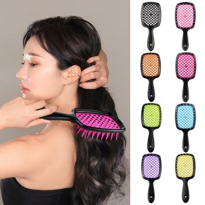 Щетка для распутывания волос с полой эргономичной ручкой, массаж головы для женщин и девочек, влажная и сухая, длинные вьющиеся, пушистые, расческа для укладки волос, парикмахерский инструмент