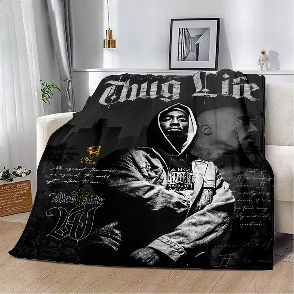 Модное одеяло с принтом рэпера Тупака Шакура 2Pac, пледы для пикника, теплое одеяло, мягкое и удобное, для дома, путешествий, подарок на день рождения
