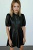 Genuine Soft Lambskin Leather Dress Black Stylish Handmade Casual Party Women's