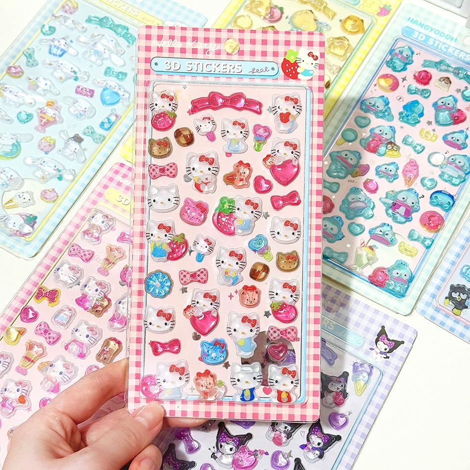 1/8 шт. 3D наклейки Sanrio Куроми Почаччо Хелло Китти Моя Мелоди Синнаморолл Хангёндон Декор Чехла Сумки Подарки на День Рождения