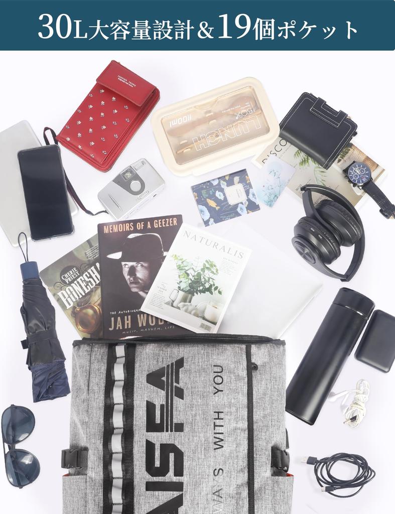 AISFA Square PC Business Laptop Expandable 30L USB Charging Suitable for Outdoor Travel Men's Backpack, 17-inch Backpack, Backpack, Backpack,