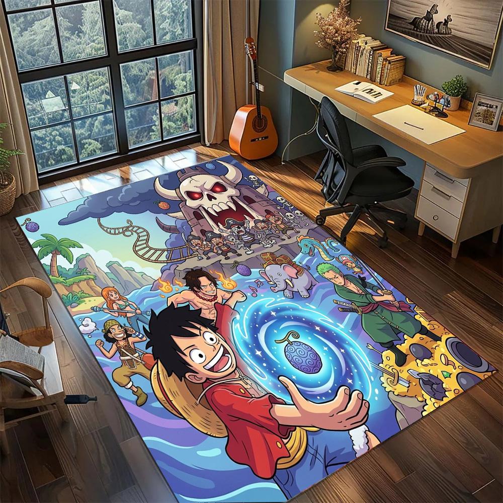 One Piece Luffy Washable Floor Mat Rug Carpet Non Slip Large Area Bedroom Gamer Room Home Decor.-TING