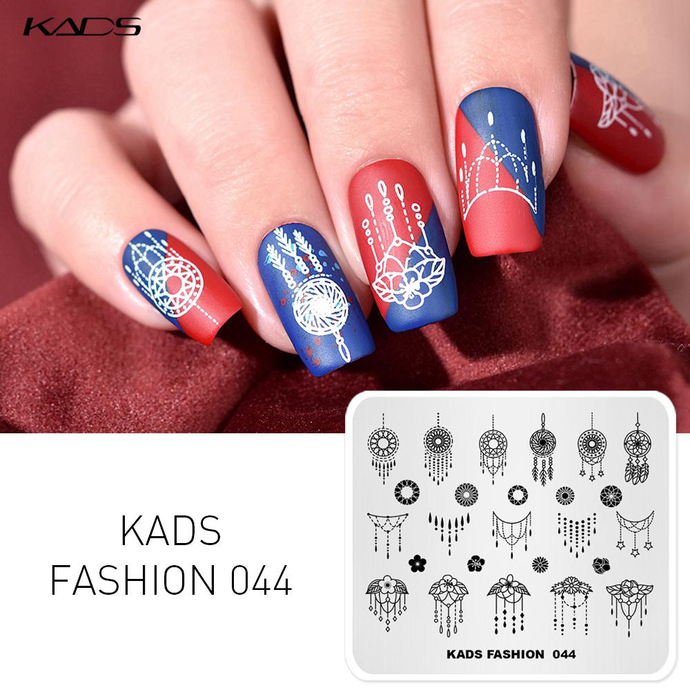 kads Fashion 044 Nail Art Stamp Template Rectangle Polish Stamping Pretty Manicure Art Plate Hand Painted Decorative Nail Stamping Stencil