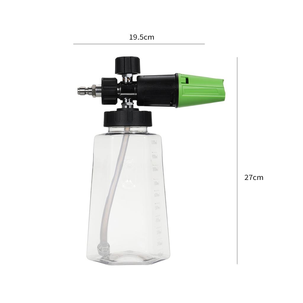 Foam Cannon for Pressure Washer with Dual-Connector Tool, Car Foam   with 1/4'' Quick Connect 1L Transparent Bottle