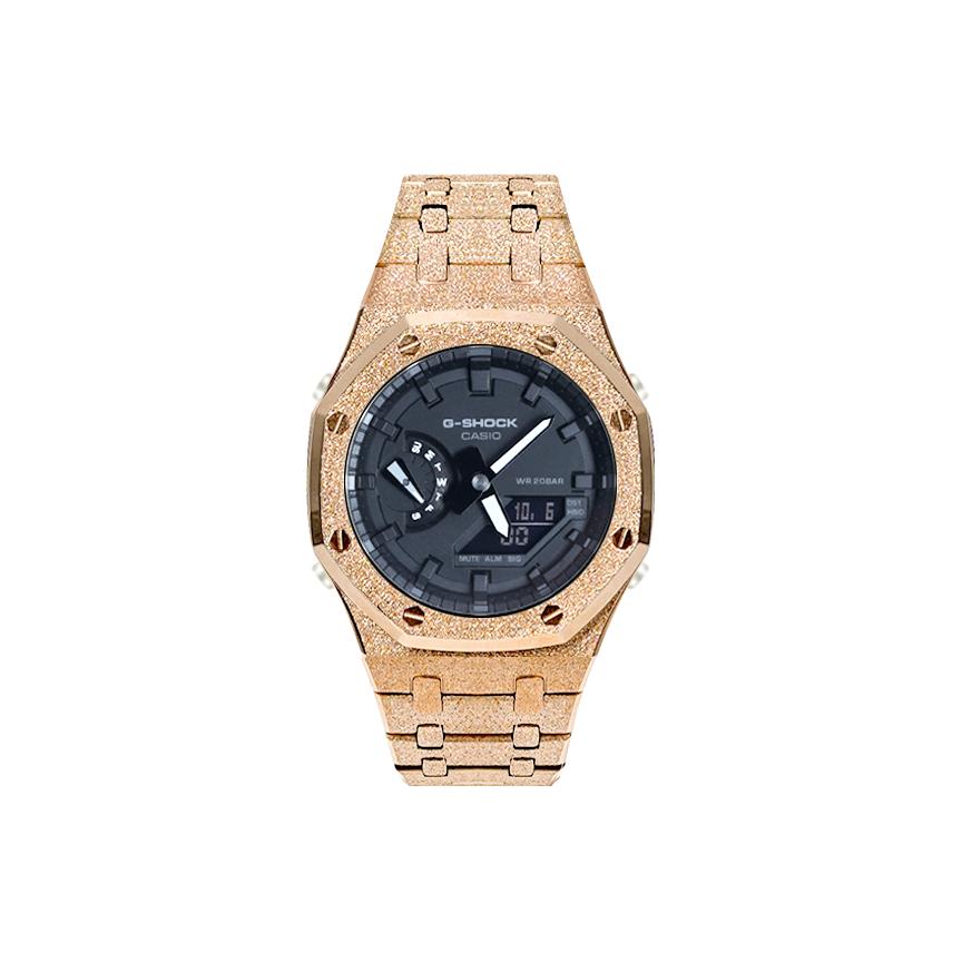 Casio Мужские часы с двойным дисплеем (жидкокристаллический/аналоговый) Серия Черные часы GA-2100-7A-
