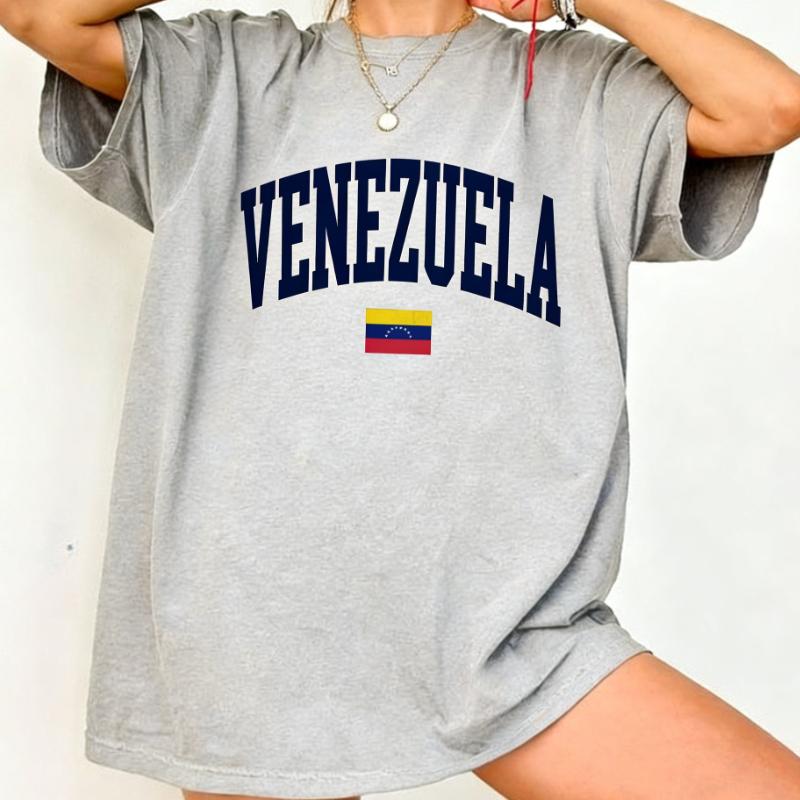 Потертая Венесуэла Унисекс Футболка Винтажный Стиль Varsity Графическая Футболка с Флагом Венесуэлы Латинская Америка Подарок Печатная Футболка Топы