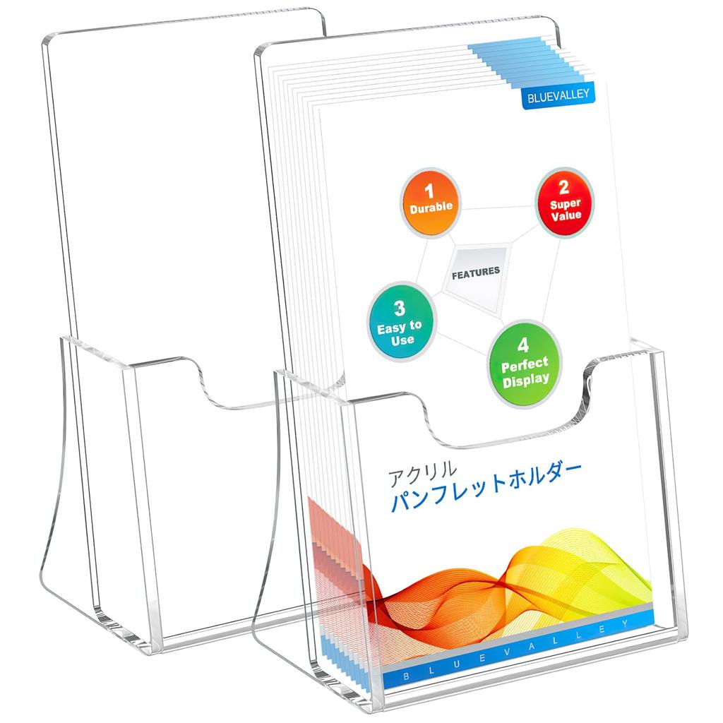 BlueValley Acrylic Catalog POP Advertising Transparent Brochure Flyer Catalog Postcard Desk Store Trade Reception Counter Display Tabletop Display