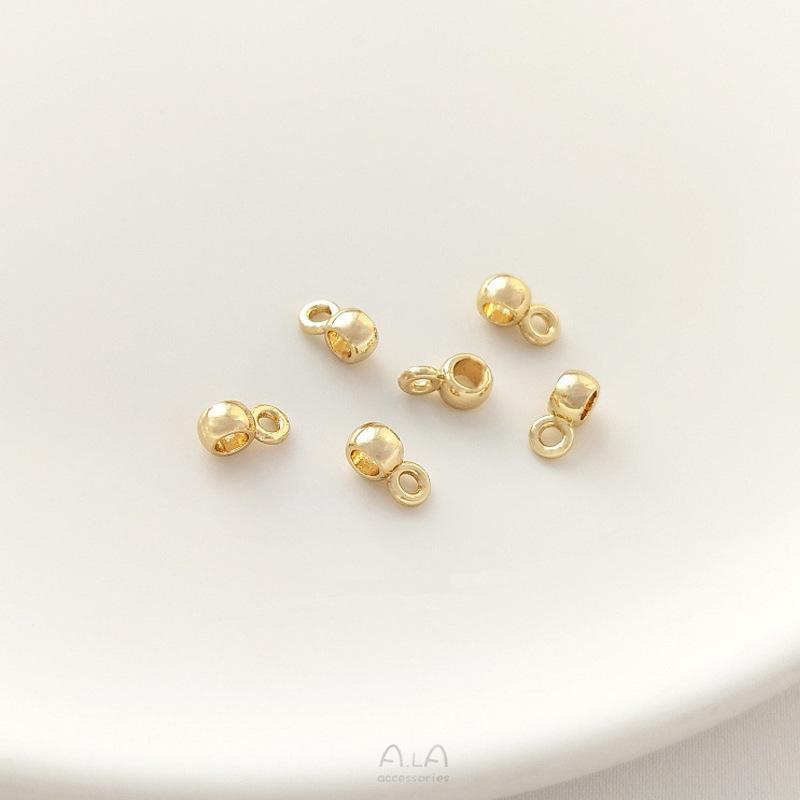 Gold-Filled 4mm Barrel Beads with Jump Rings, DIY Jewelry Accessories for Pearl Bracelets