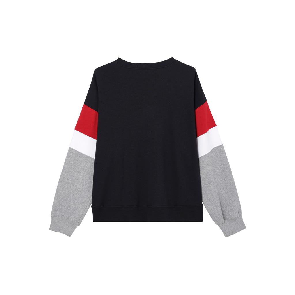 Jordan Флисовый свитшот с круглым вырезом Brooklyn и логотипом в стиле пэчворк, женские топы, черный FB5174-010