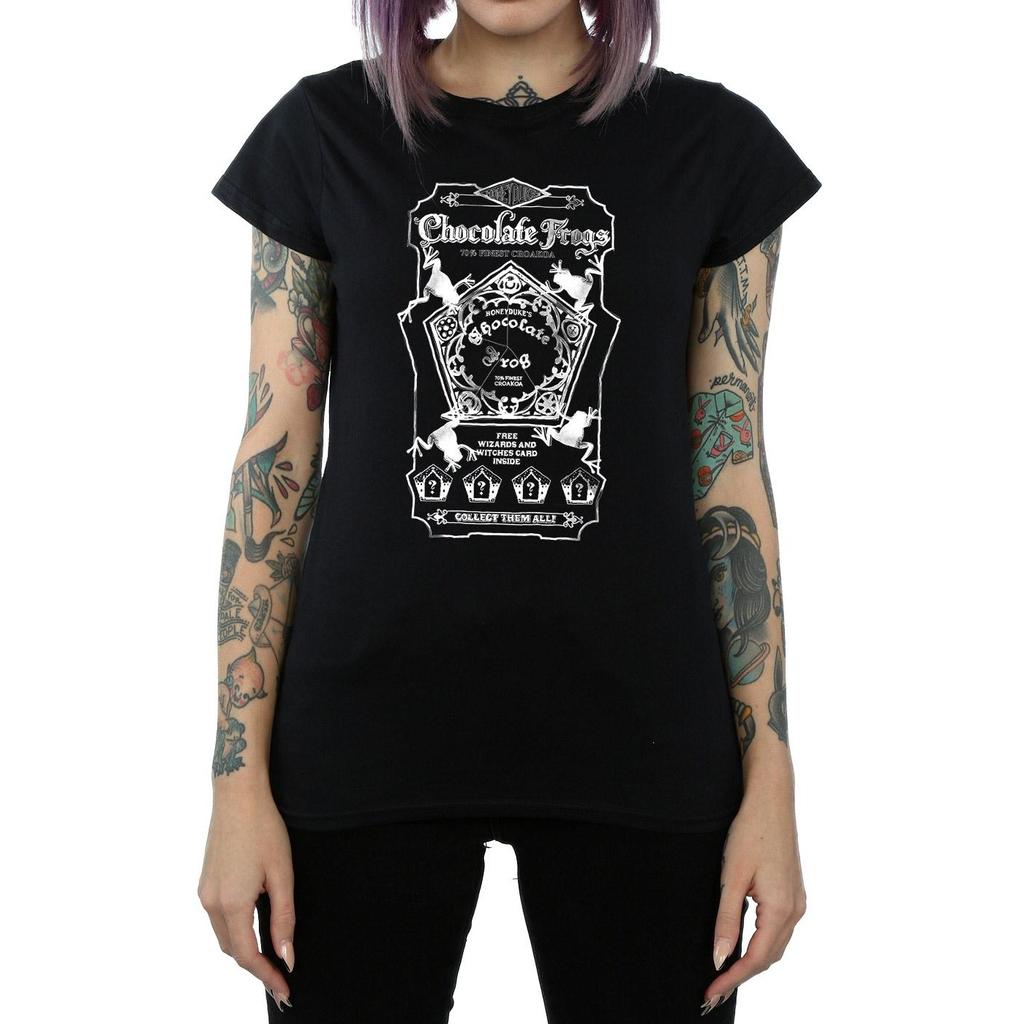 HARRY POTTER Женская/Дамская хлопковая футболка с монолейблом «Шоколадные лягушки»